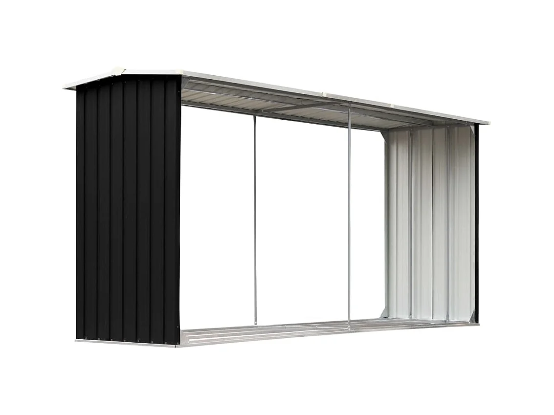 Grydel  Abri de stockage à bois Acier galvanisé 330x92x153cm Anthracite