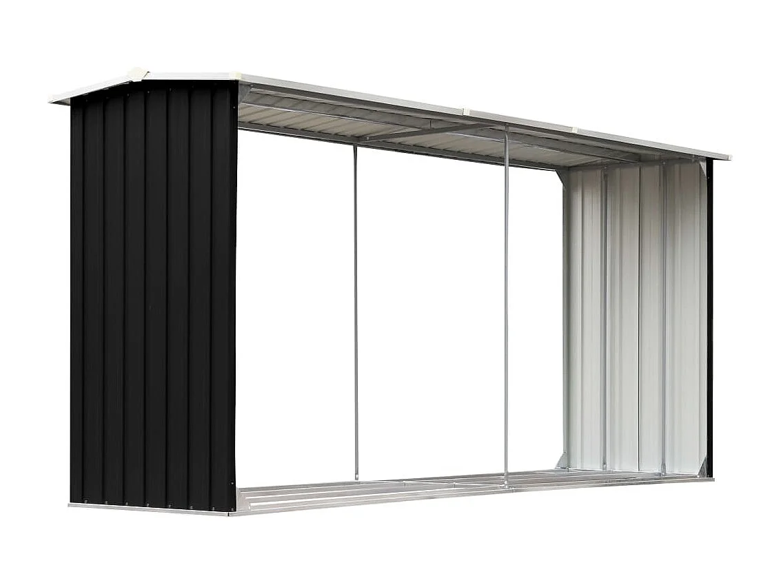 Grydel  Abri de stockage à bois Acier galvanisé 330x92x153cm Anthracite