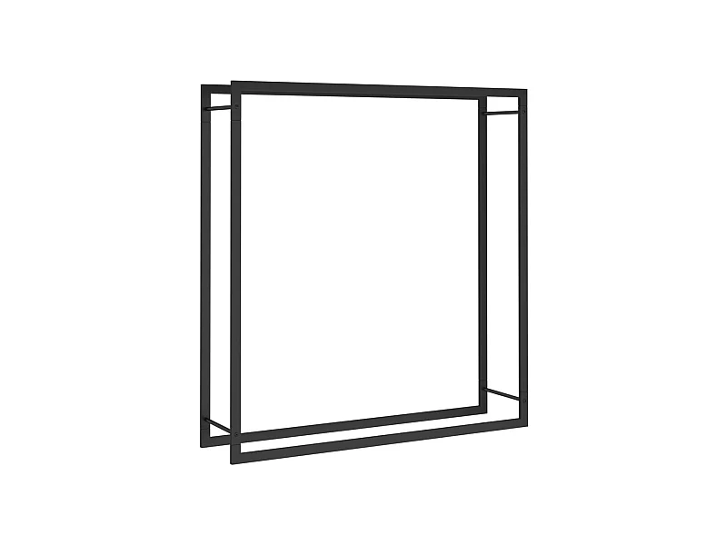 Nichelino  Brennholzregal Mattschwarz 110x28x116 cm Stahl