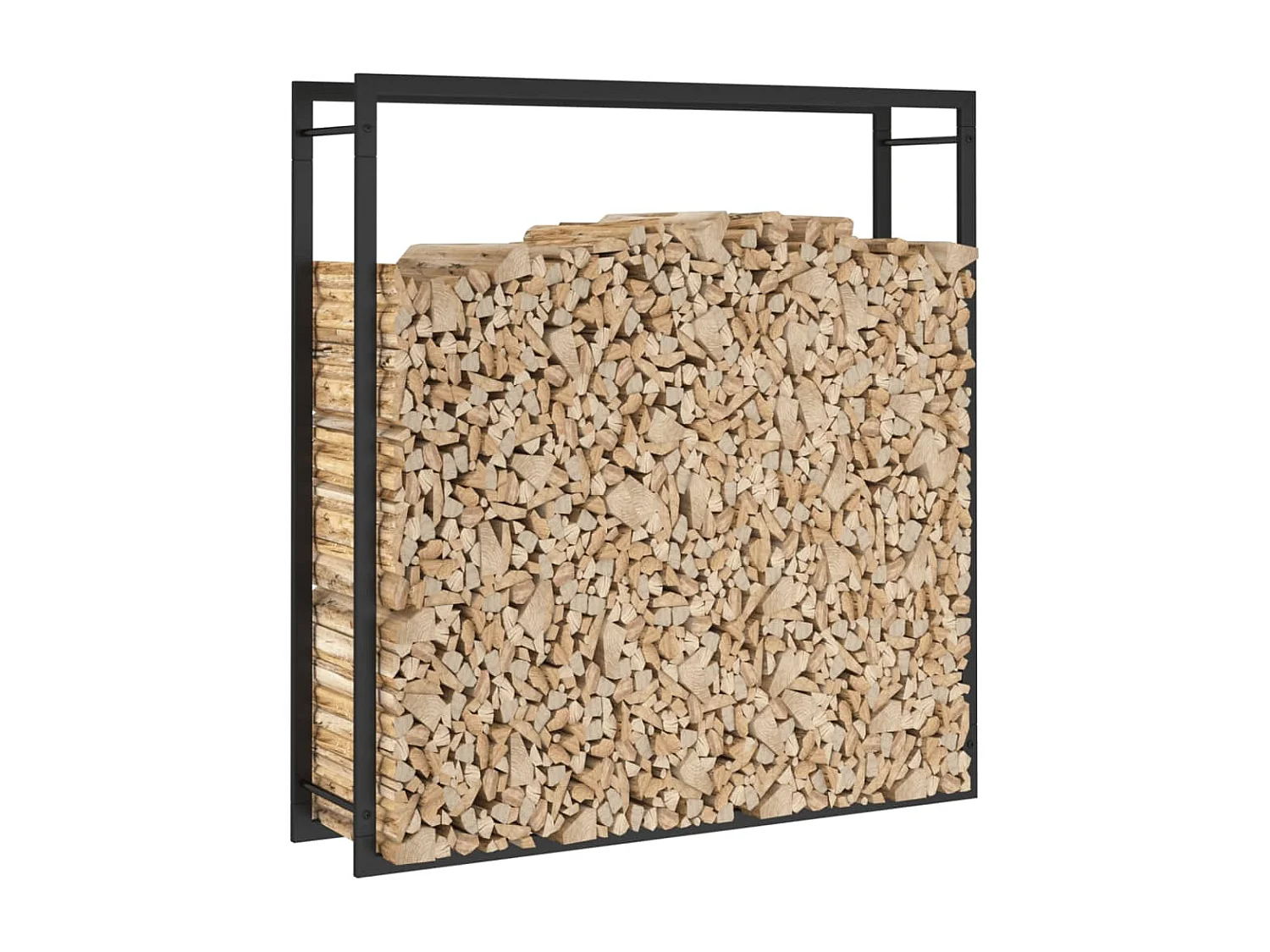 Nichelino  Portant de bois de chauffage Noir mat 110x28x116 cm Acier