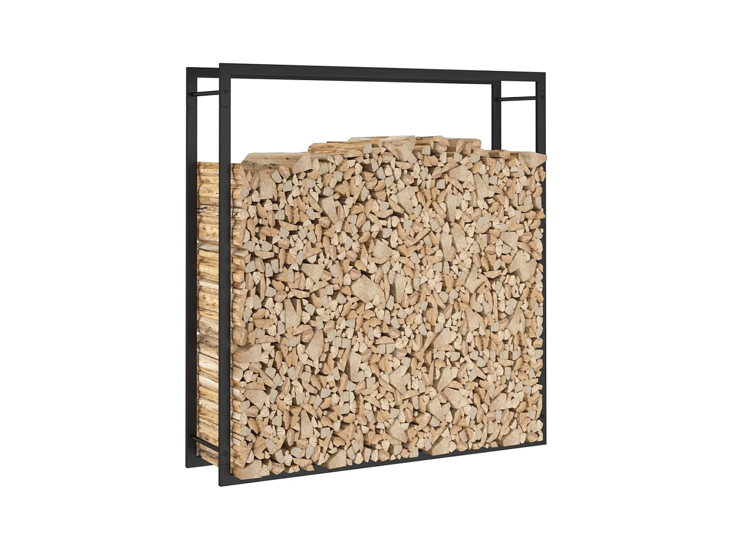 Nichelino  Portant de bois de chauffage Noir mat 110x28x116 cm Acier