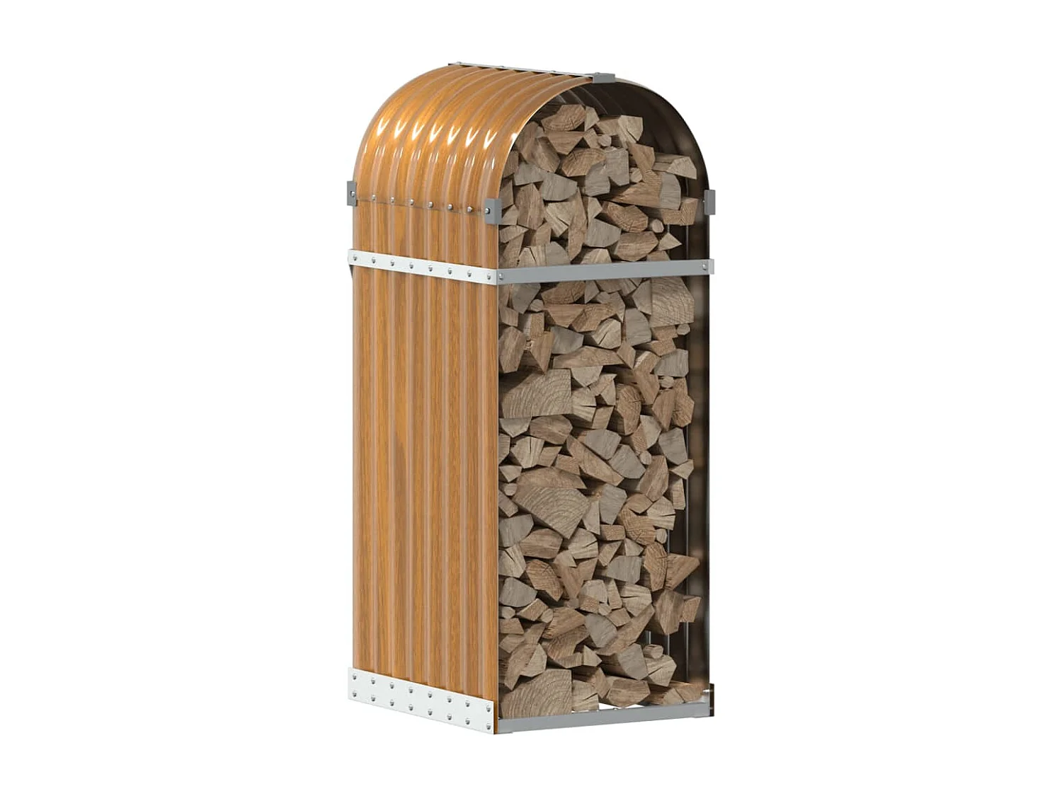 Jilles  Porte-bûches aspect bois 40x45x100 cm acier galvanisé