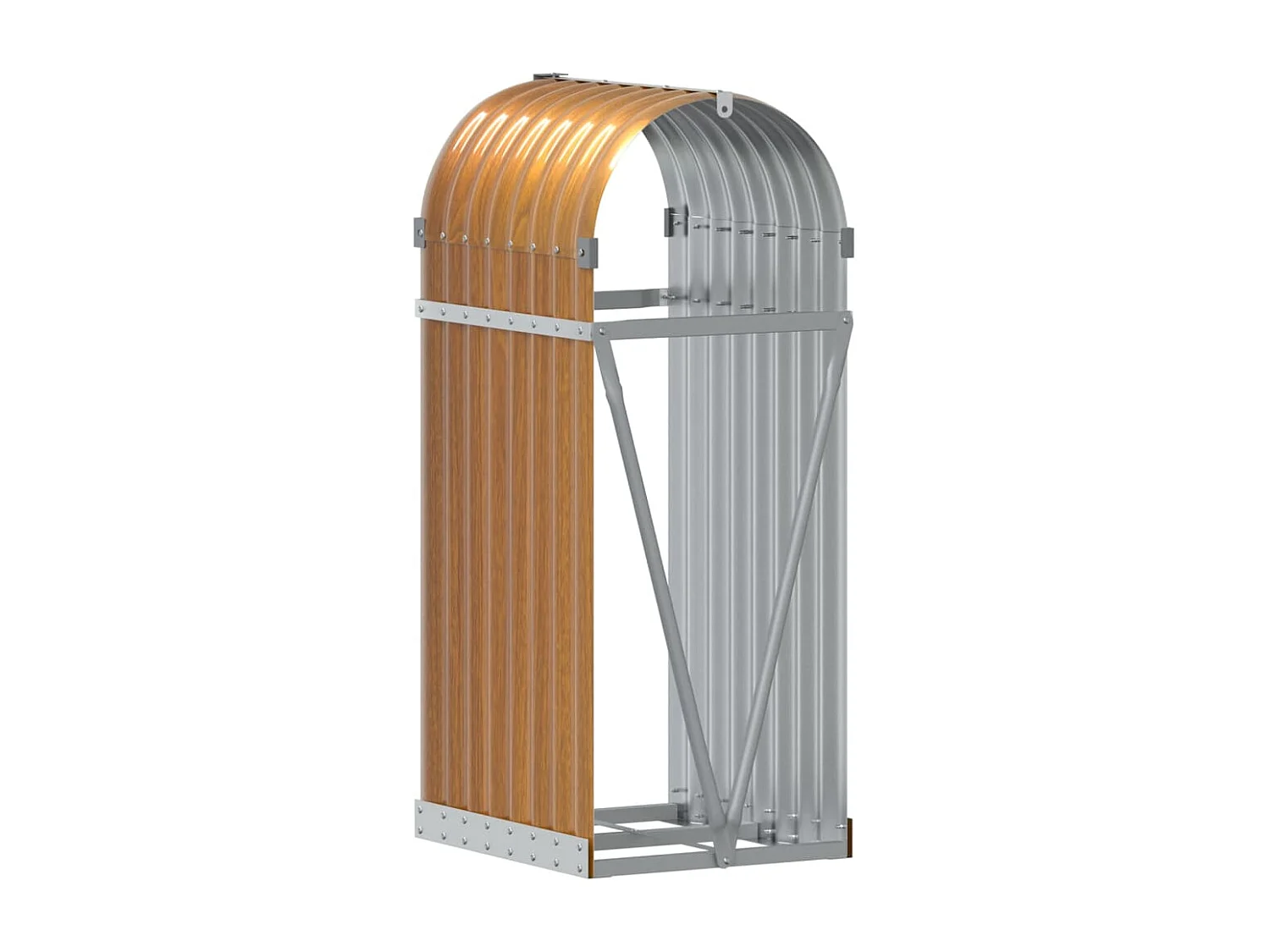 Jilles  Porte-bûches aspect bois 40x45x100 cm acier galvanisé