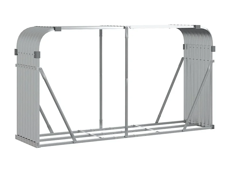 Jilles  Kaminholzunterstand Silbern 180x45x100 cm Verzinkter Stahl