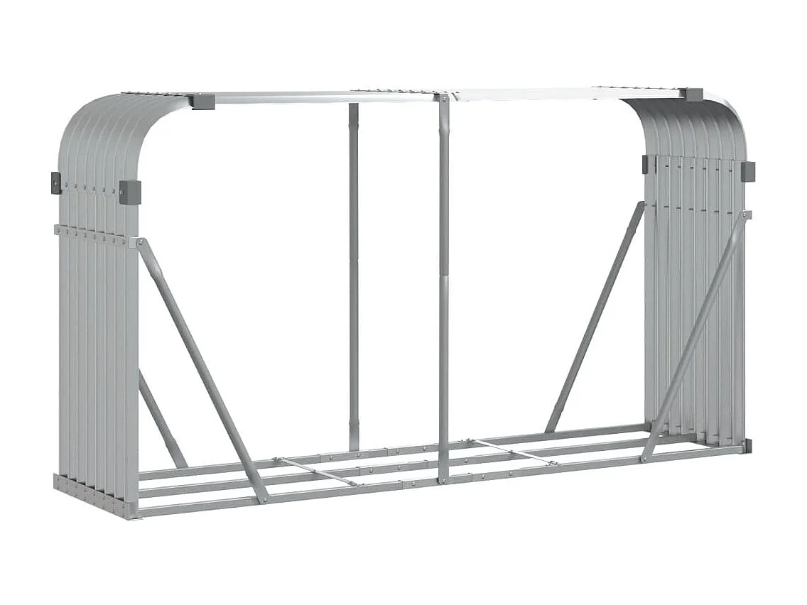 Jilles  Kaminholzunterstand Silbern 180x45x100 cm Verzinkter Stahl