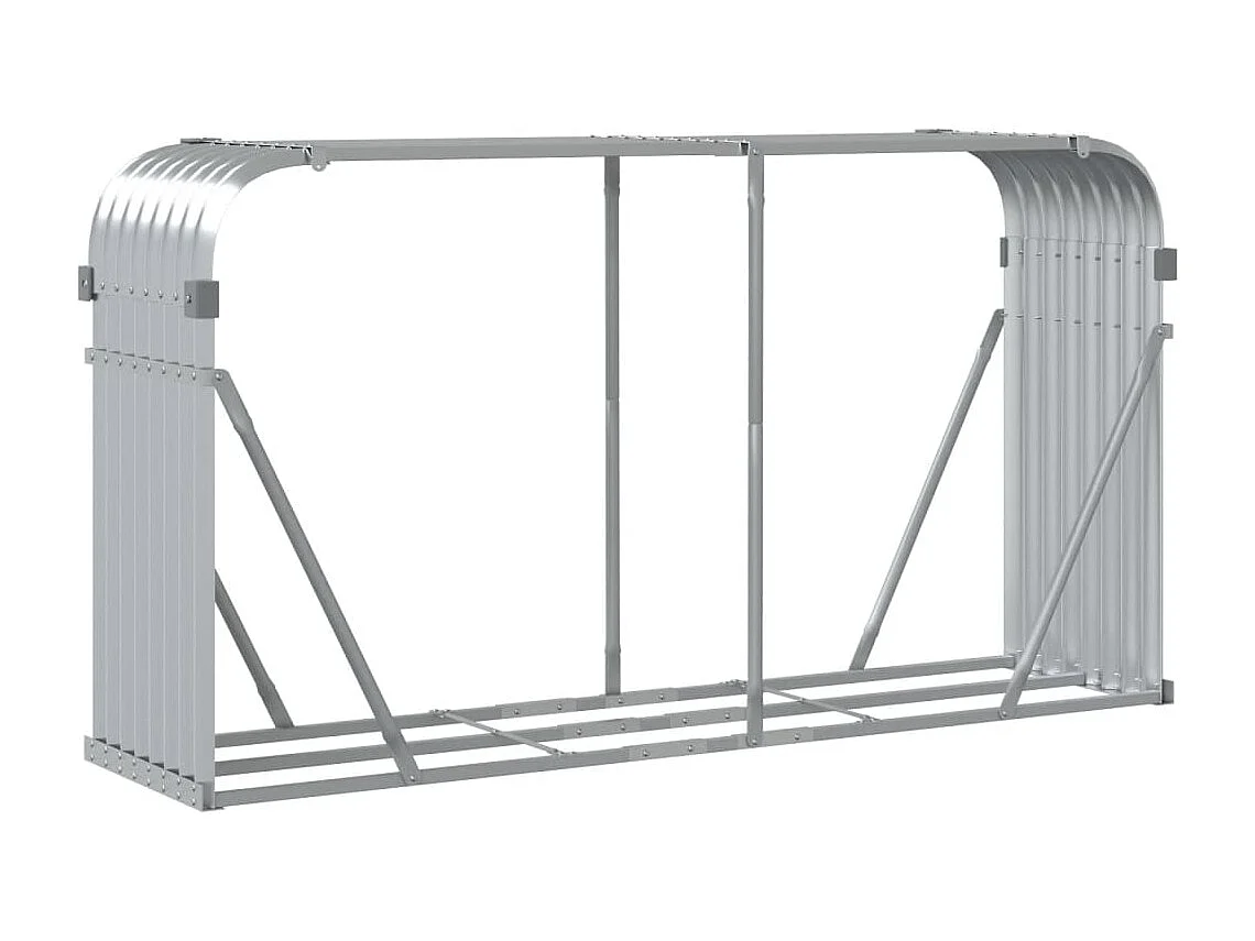 Jilles  Kaminholzunterstand Silbern 180x45x100 cm Verzinkter Stahl
