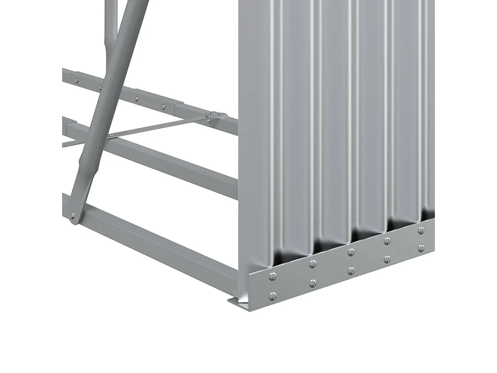 Jilles  Kaminholzunterstand Silbern 180x45x100 cm Verzinkter Stahl