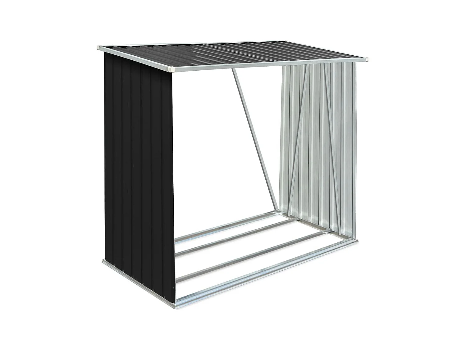 Riley  Abri de stockage à bois Acier galvanisé 163x83x154cm Anthracite