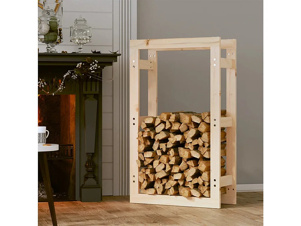 Riemst  Kaminholzregal 60x25x100 cm Massivholz Kiefer