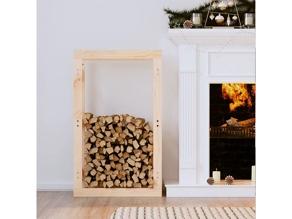 Riemst  Kaminholzregal 60x25x100 cm Massivholz Kiefer