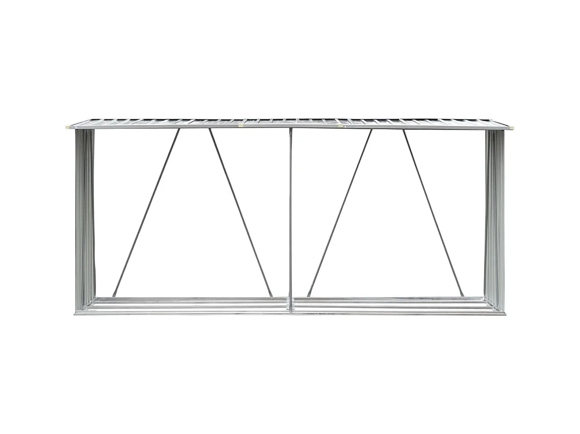 Aulnay-sous-Bois  Brennholzlager aus verzinktem Stahl 330x84x152 cm Grau