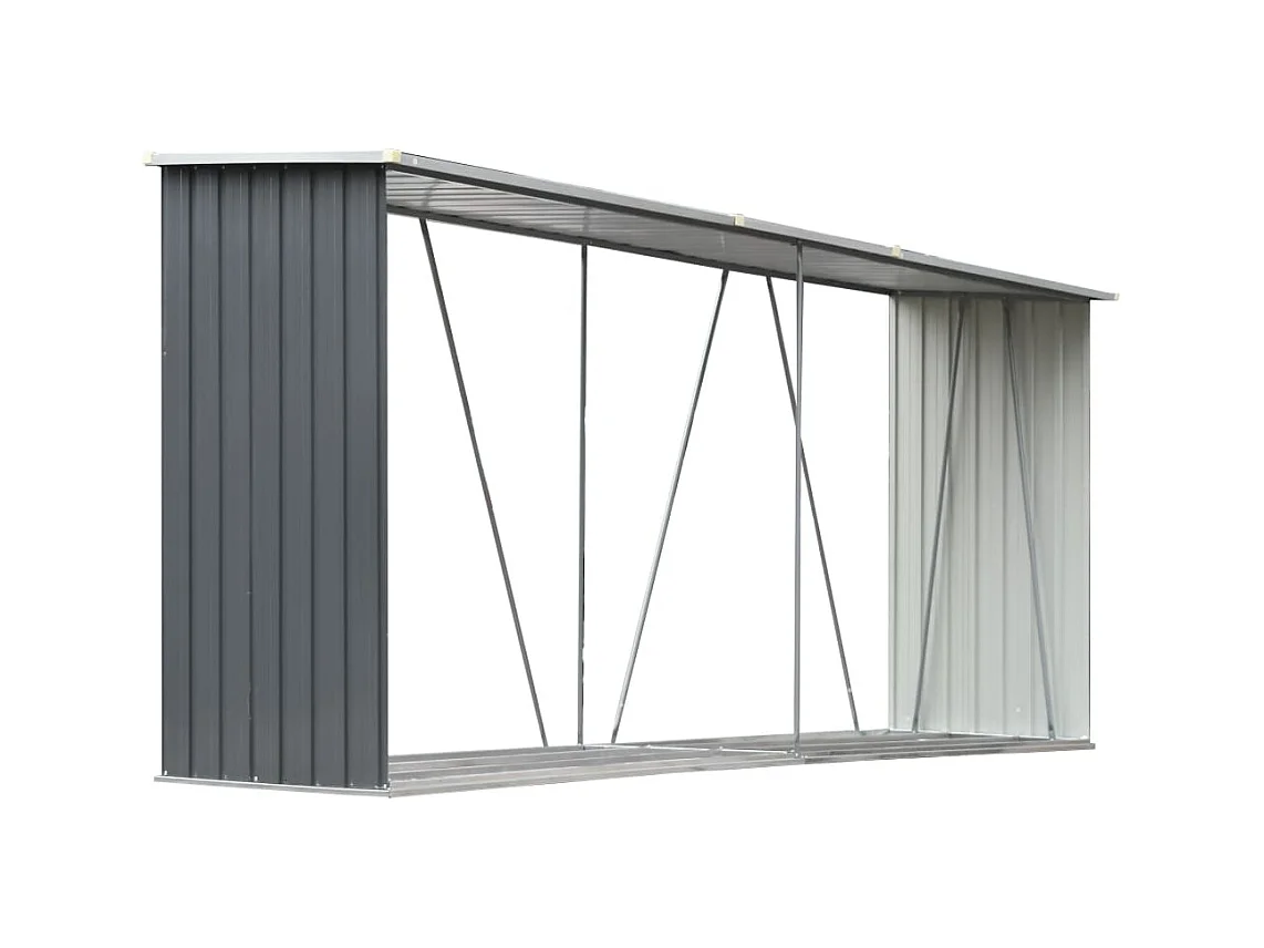 Aulnay-sous-Bois  Casetilla para leña acero galvanizado gris 330x84x152 cm