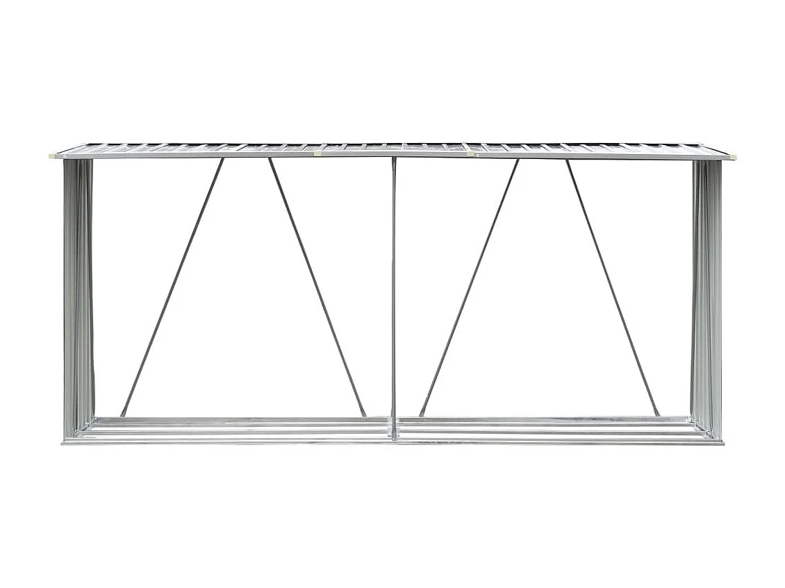 Aulnay-sous-Bois  Brennholzlager aus verzinktem Stahl 330x84x152 cm Grau