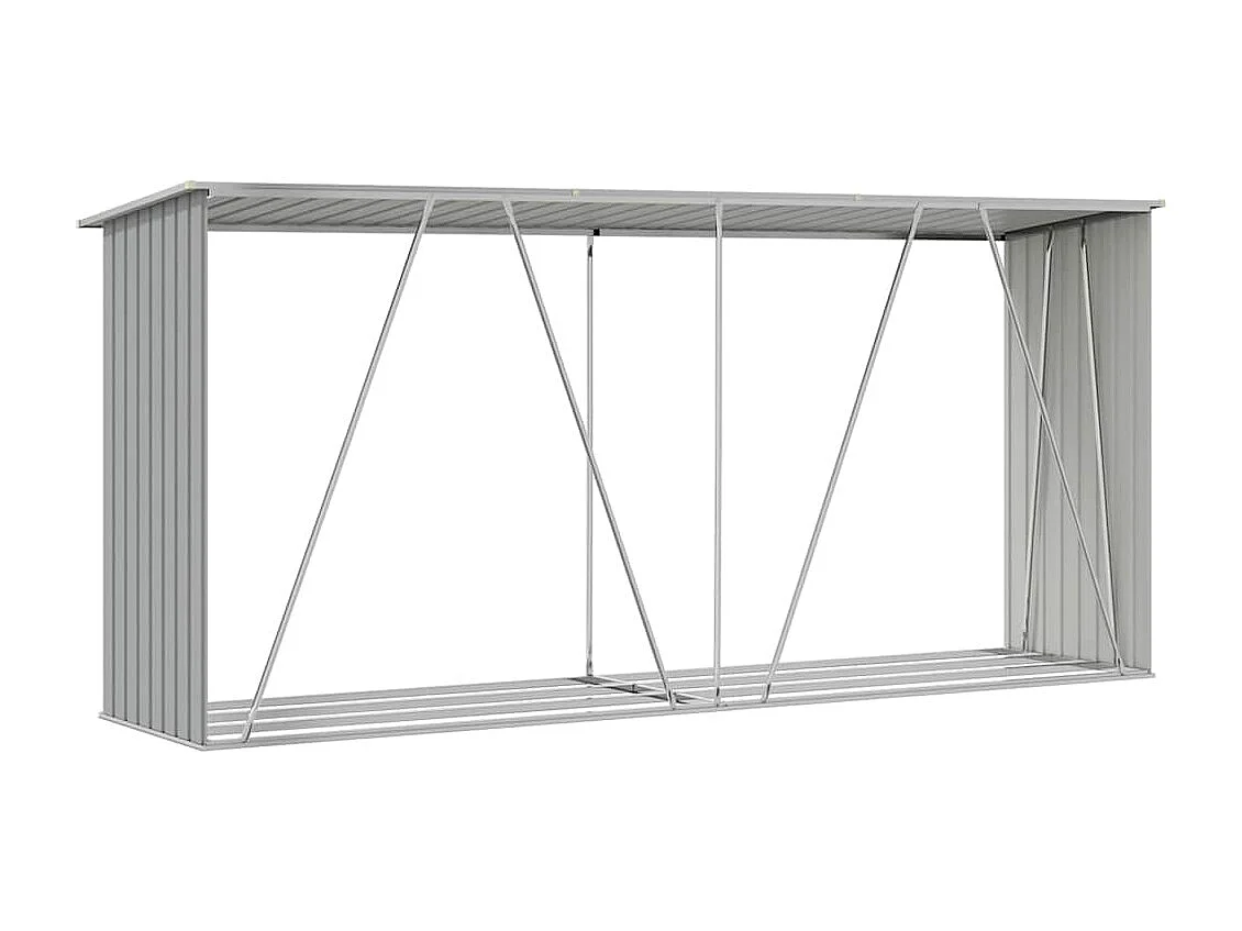 Aulnay-sous-Bois  Brennholzlager aus verzinktem Stahl 330x84x152 cm Grau