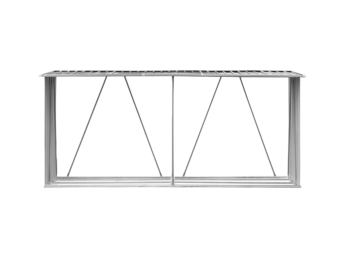 Aulnay-sous-Bois  Abri de stockage à bois Acier galvanisé 330x84x152cm Anthracite