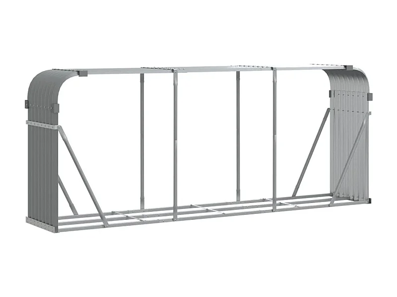 Jilles  Porte-bûches gris clair 234x45x100 cm acier galvanisé