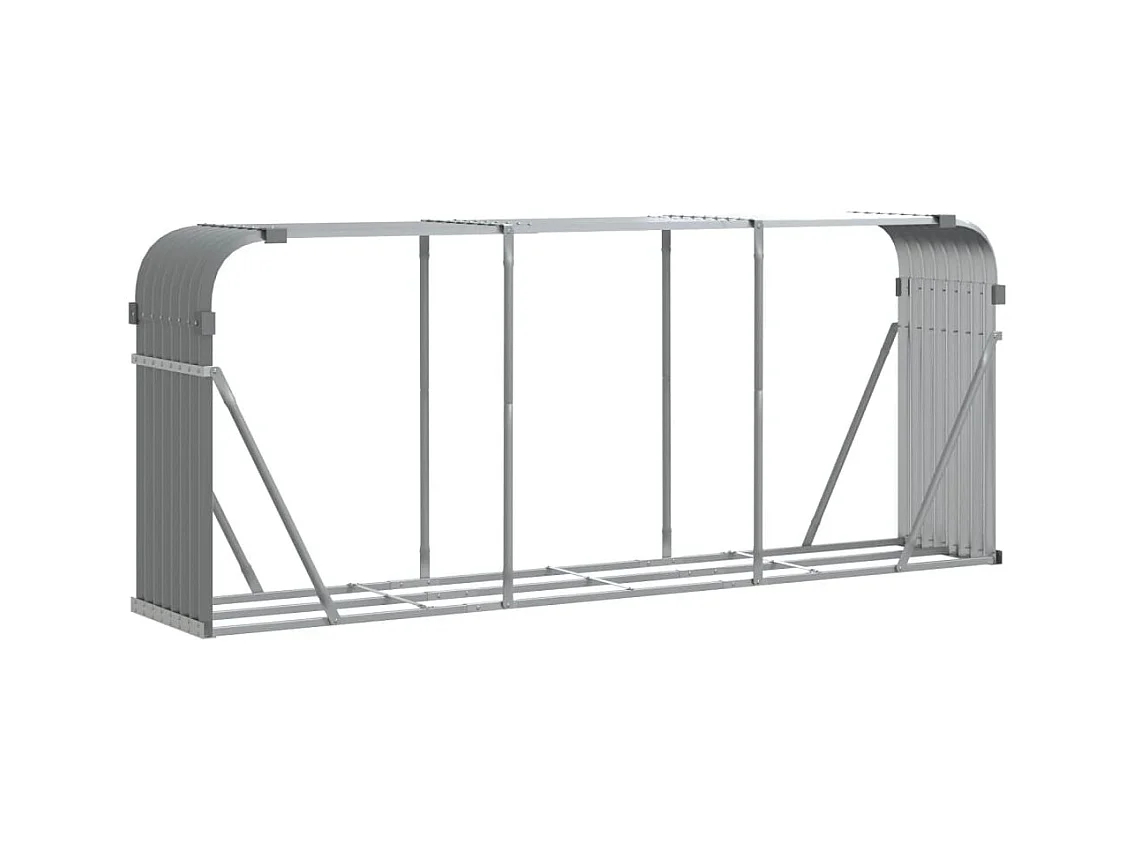 Jilles  Kaminholzunterstand Hellgrau 234x45x100 cm Verzinkter Stahl