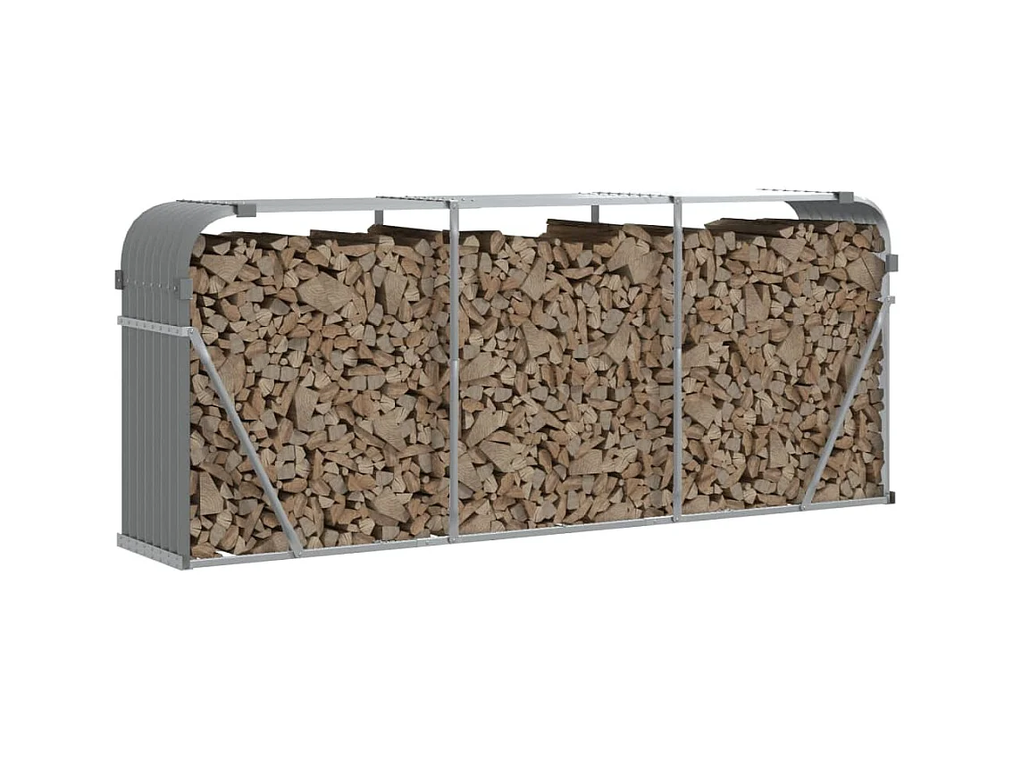 Jilles  Kaminholzunterstand Hellgrau 234x45x100 cm Verzinkter Stahl