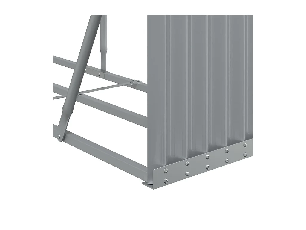 Jilles  Kaminholzunterstand Hellgrau 234x45x100 cm Verzinkter Stahl