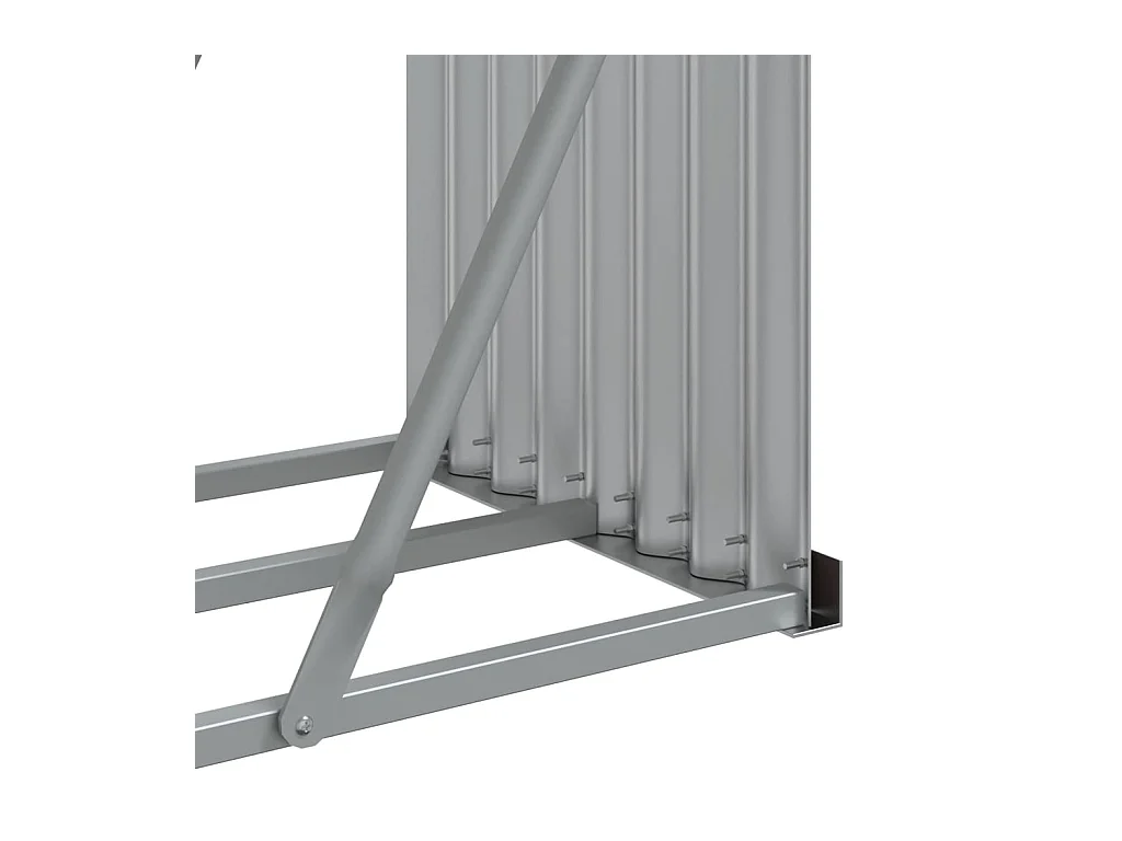 Jilles  Kaminholzunterstand Hellgrau 234x45x100 cm Verzinkter Stahl