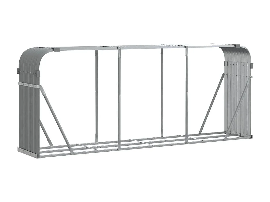 Jilles  Porte-bûches gris clair 234x45x100 cm acier galvanisé