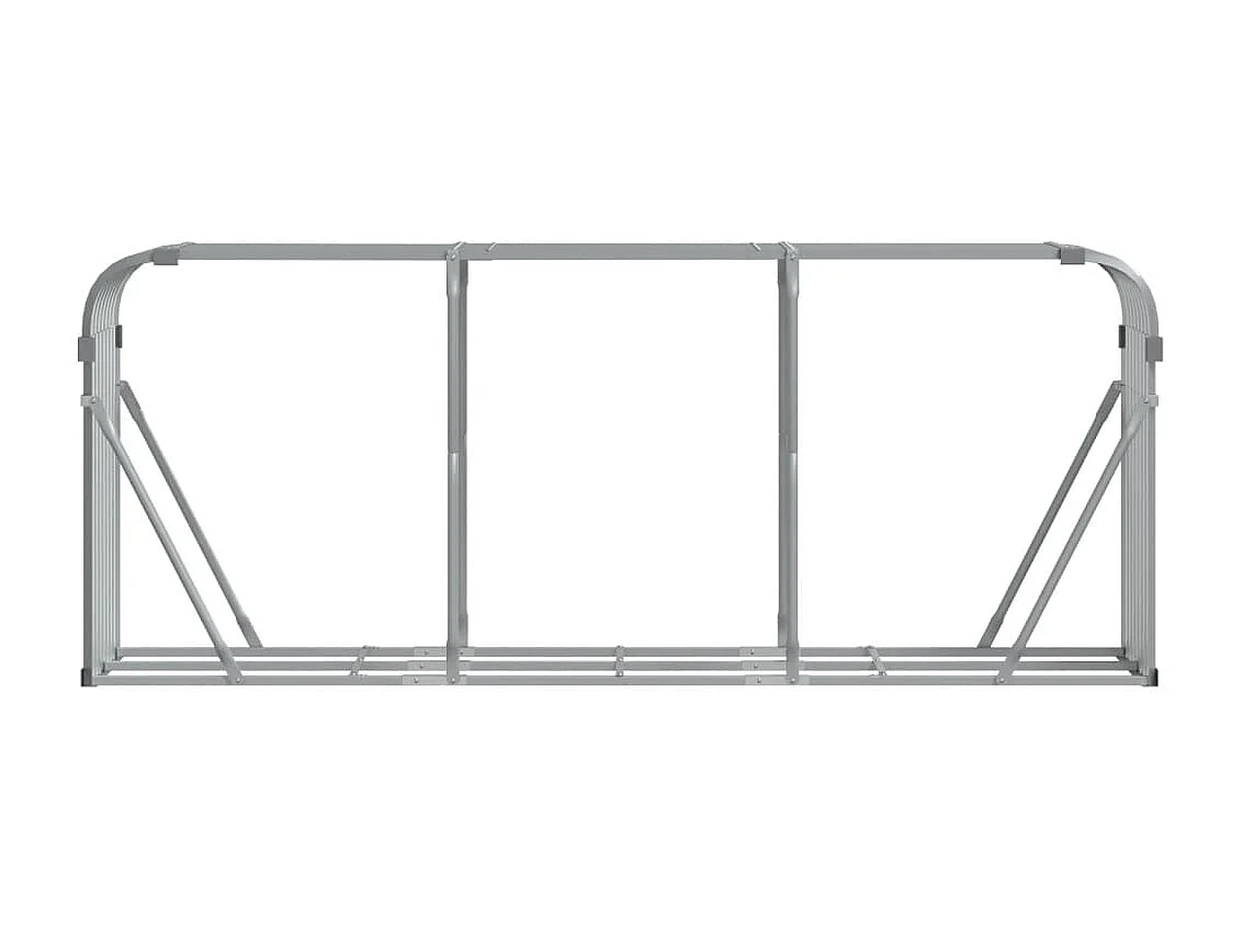 Jilles  Porte-bûches gris clair 234x45x100 cm acier galvanisé