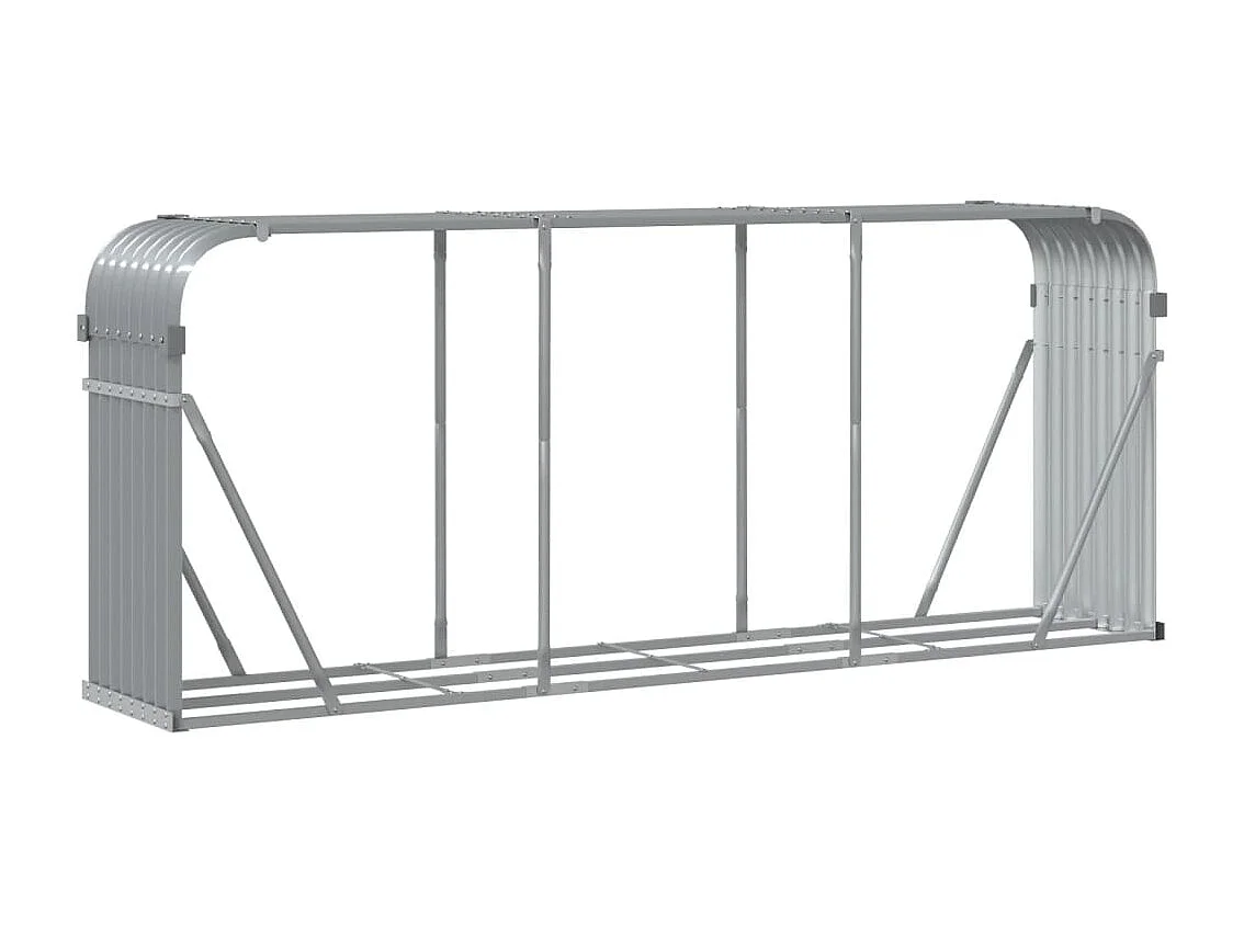Jilles  Porte-bûches gris clair 234x45x100 cm acier galvanisé