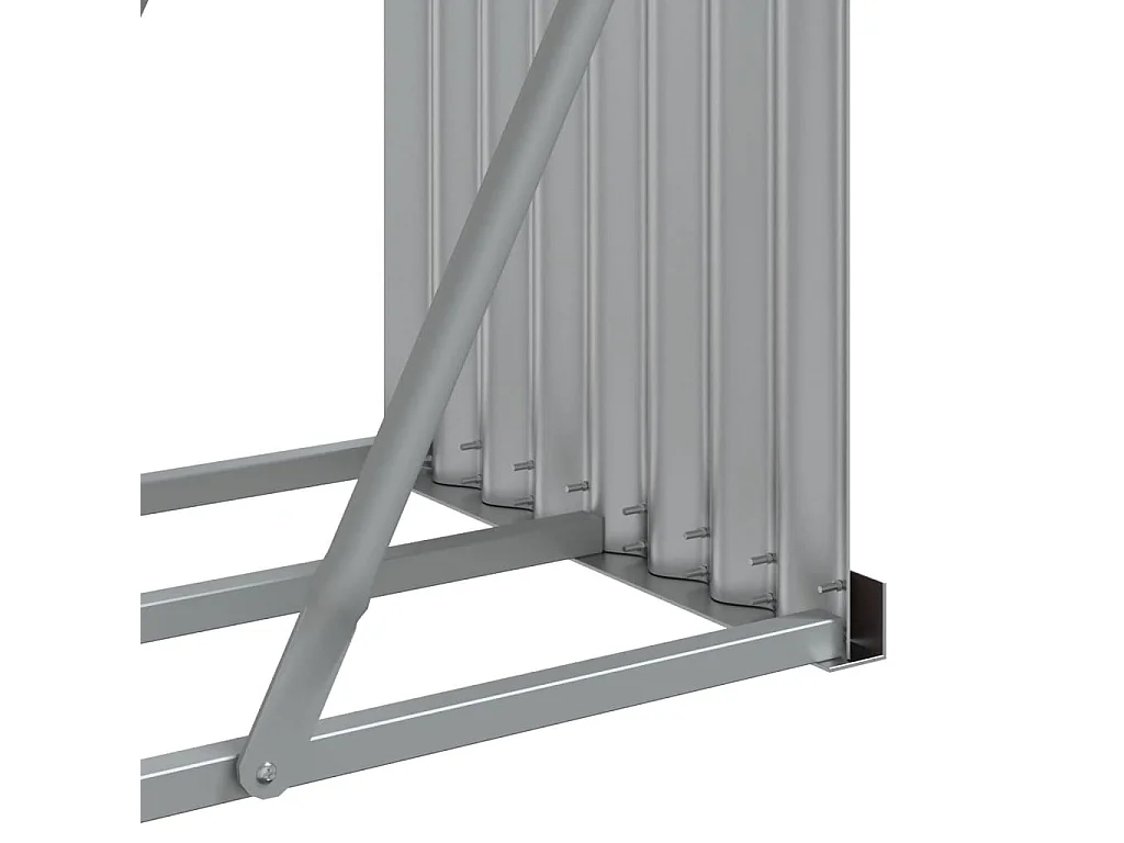 Jilles  Porte-bûches gris clair 234x45x100 cm acier galvanisé