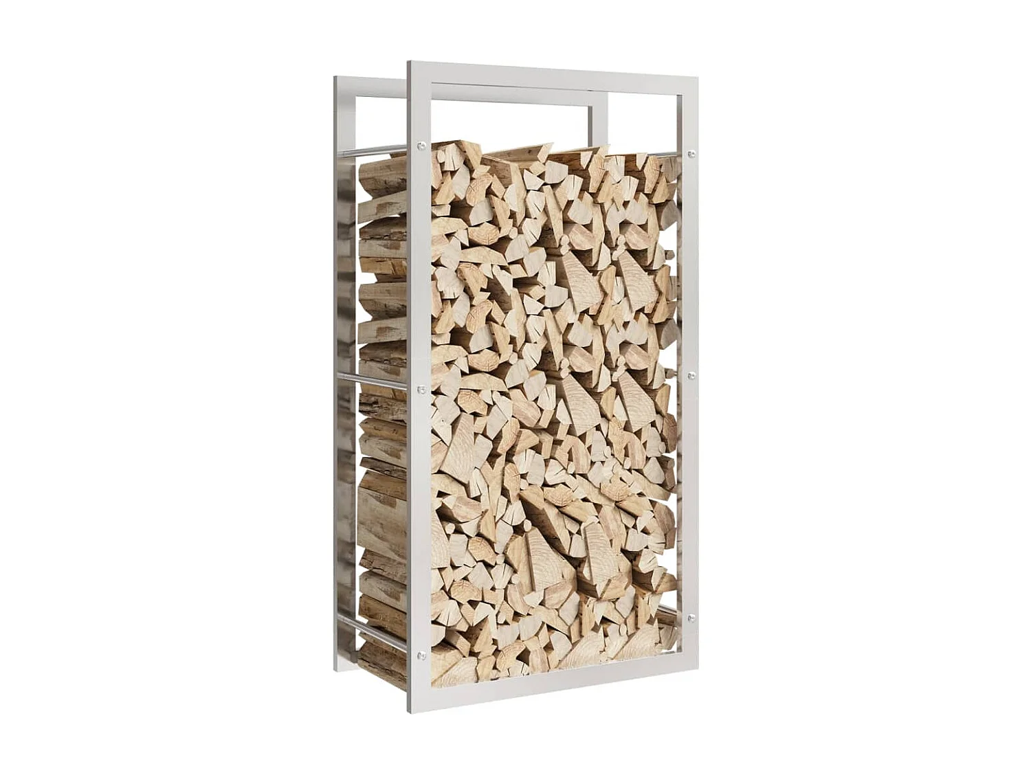 Nichelino  Portant de bois de chauffage 50x28x94 cm acier inoxydable