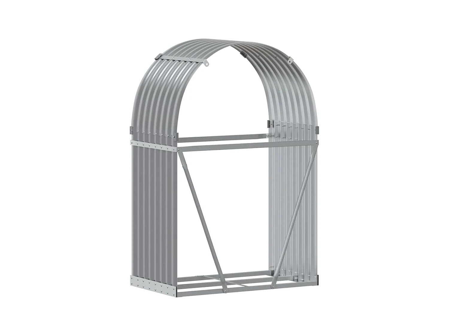 Jilles  Portaceppi Grigio Caro 80x45x120 cm in Acciaio Zincato