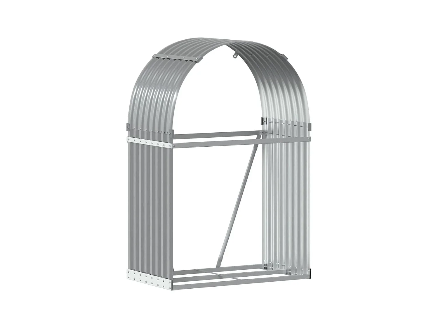 Jilles  Porte-bûches gris clair 80x45x120 cm acier galvanisé