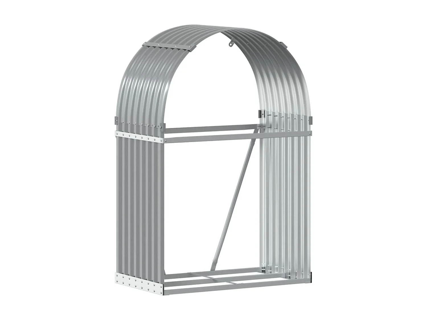 Jilles  Kaminholzunterstand Hellgrau 80x45x120 cm Verzinkter Stahl