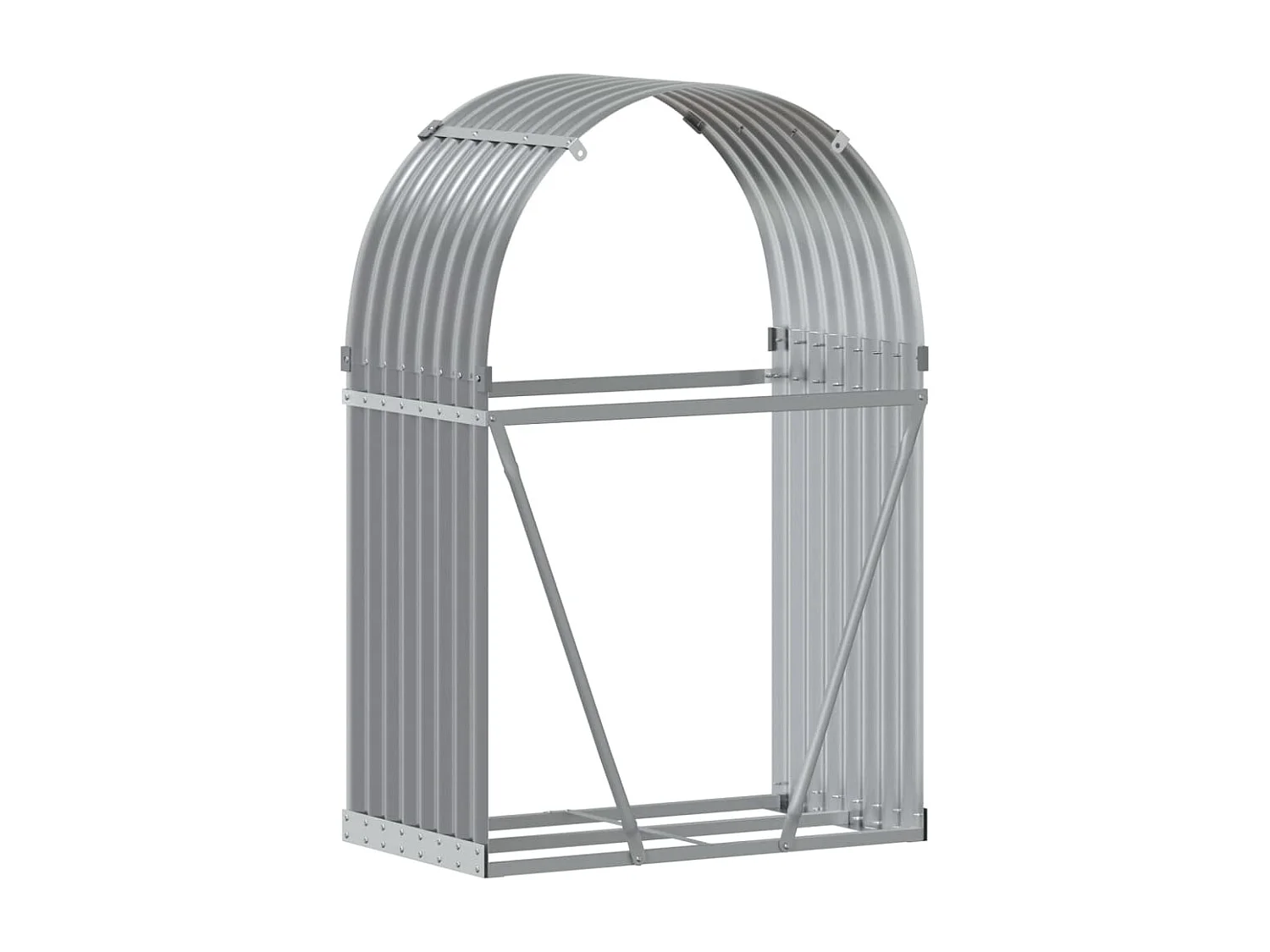 Jilles  Kaminholzunterstand Hellgrau 80x45x120 cm Verzinkter Stahl