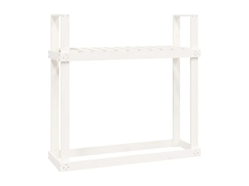 Linköping  Kaminholzregal Weiß 110x35x108,5 cm Massivholz Kiefer