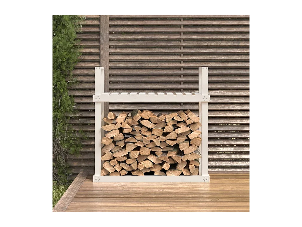 Linköping  Support pour bois de chauffage Blanc 110x35x108,5cm Bois de pin