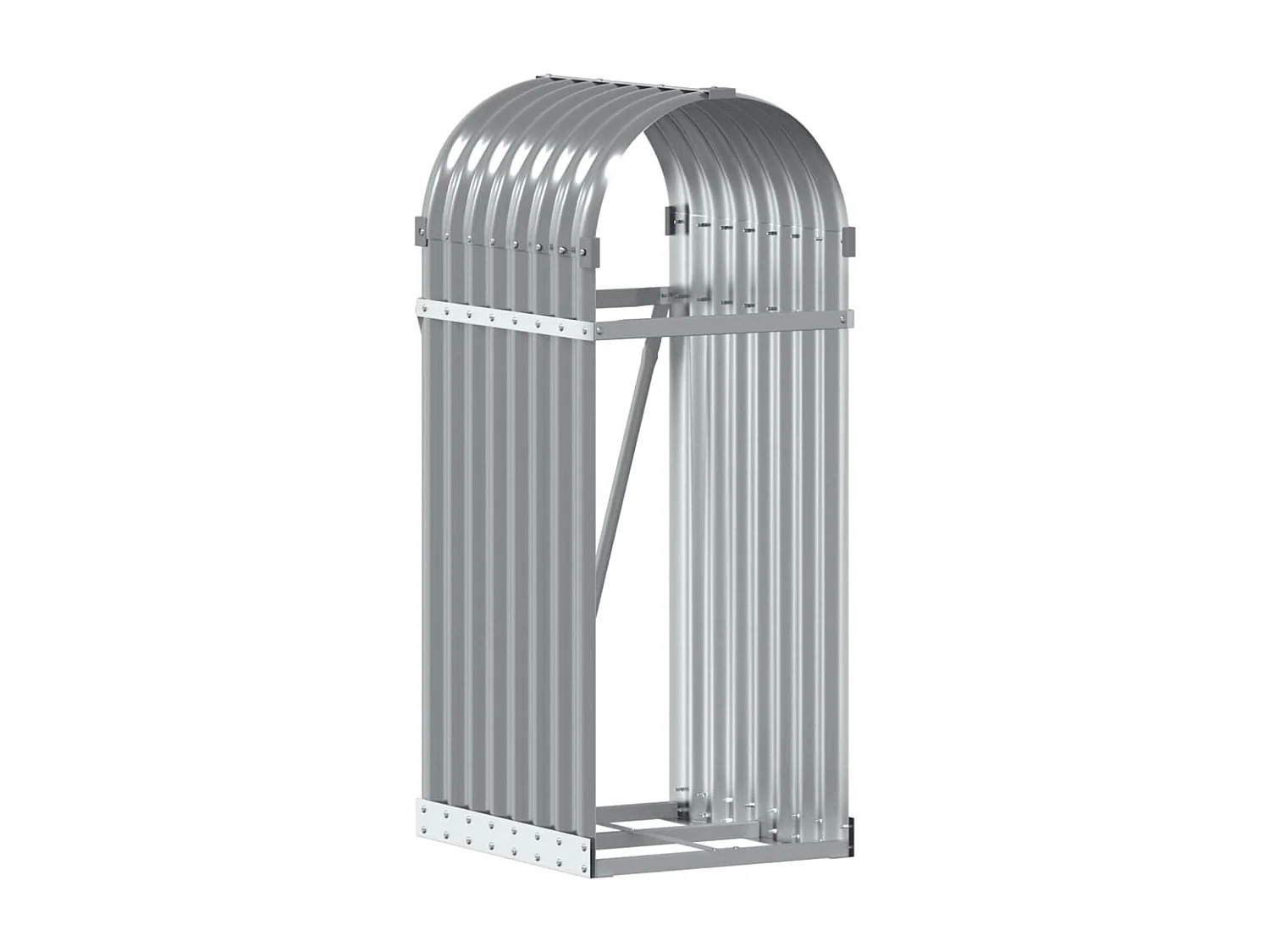 Jilles  Porte-bûches gris clair 40x45x100 cm acier galvanisé