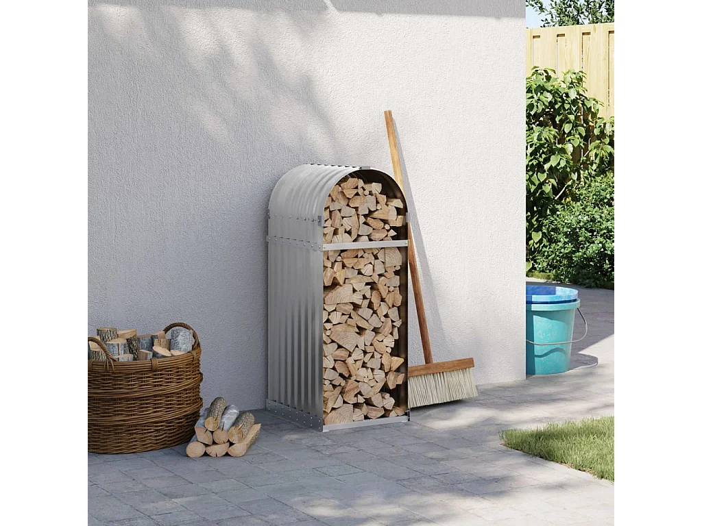 Jilles  Porte-bûches gris clair 40x45x100 cm acier galvanisé