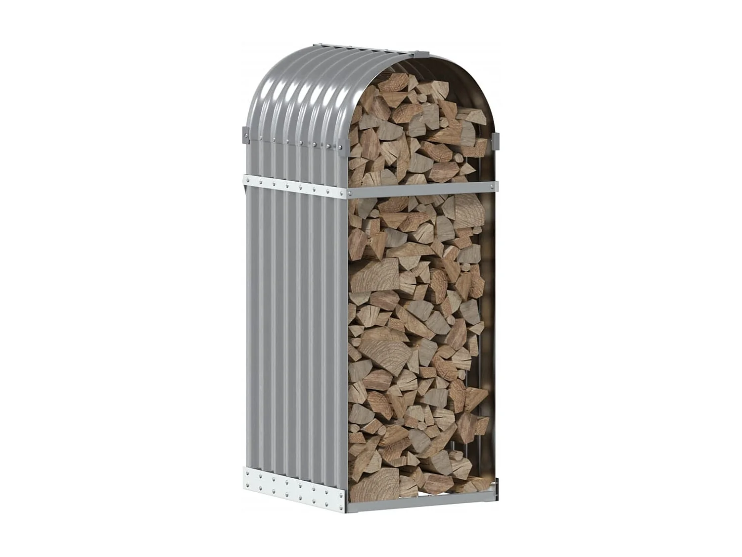 Jilles  Porte-bûches gris clair 40x45x100 cm acier galvanisé