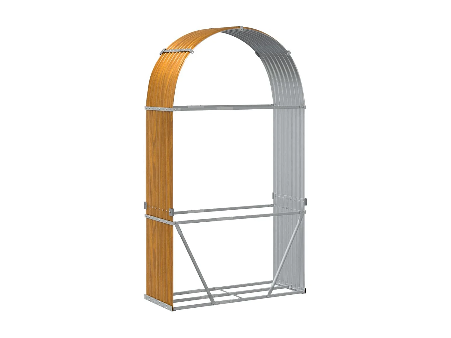 Jilles  Kaminholzunterstand Holzoptik 120x45x210 cm Verzinkter Stahl