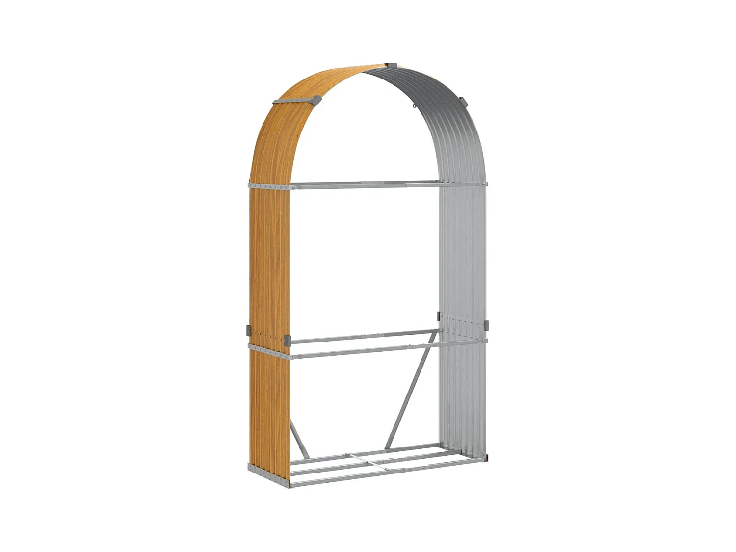 Jilles  Haardhoutopslag 120x45x210 cm gegalvaniseerd staal houtlook