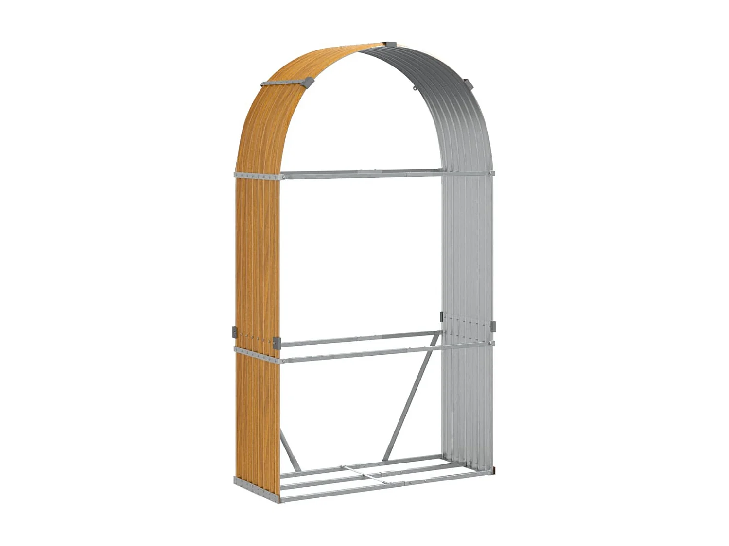 Jilles  Porte-bûches aspect bois 120x45x210 cm acier galvanisé