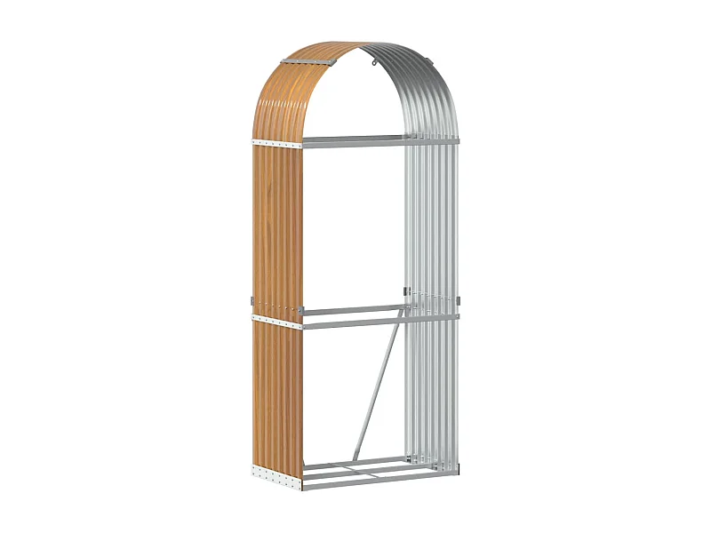 Jilles  Kaminholzunterstand Holzoptik 80x45x190 cm Verzinkter Stahl
