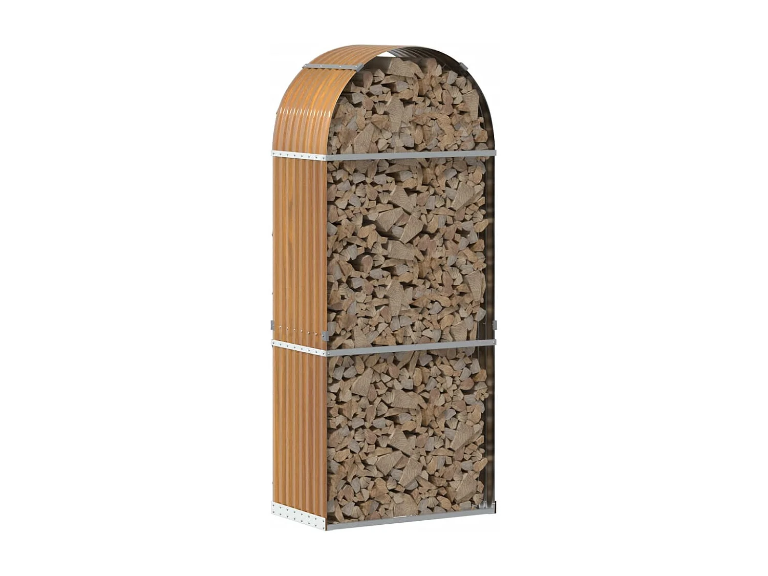 Jilles  Kaminholzunterstand Holzoptik 80x45x190 cm Verzinkter Stahl