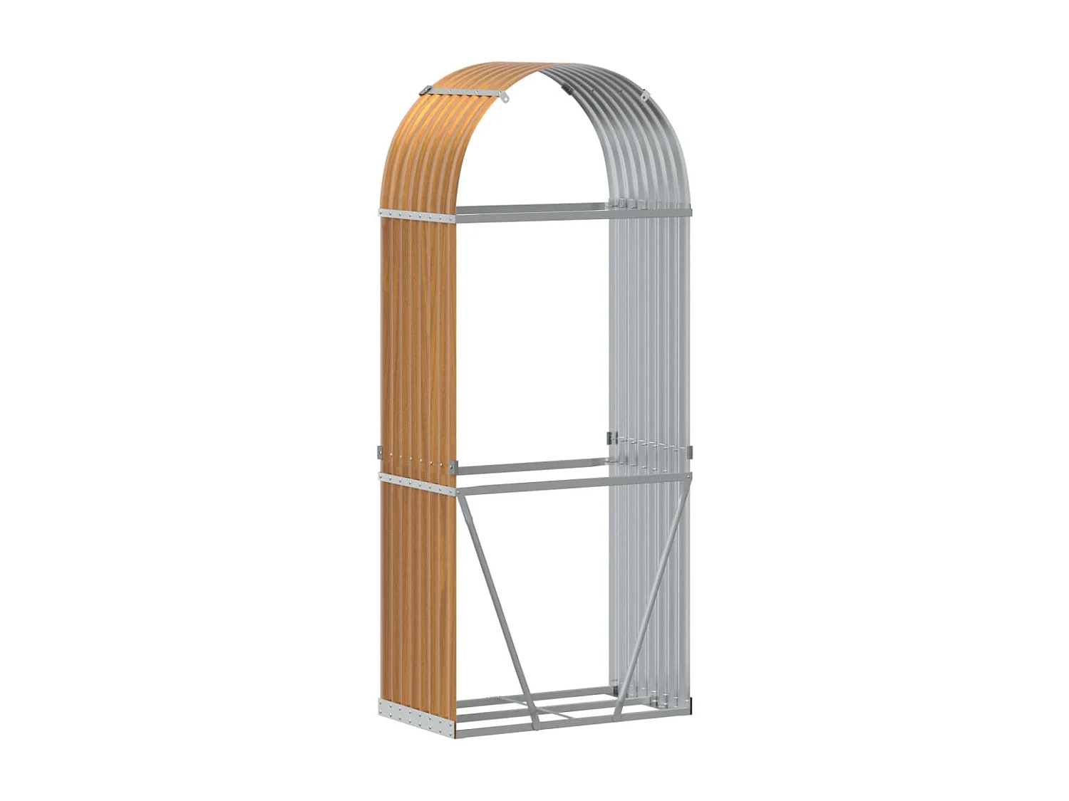 Jilles  Kaminholzunterstand Holzoptik 80x45x190 cm Verzinkter Stahl