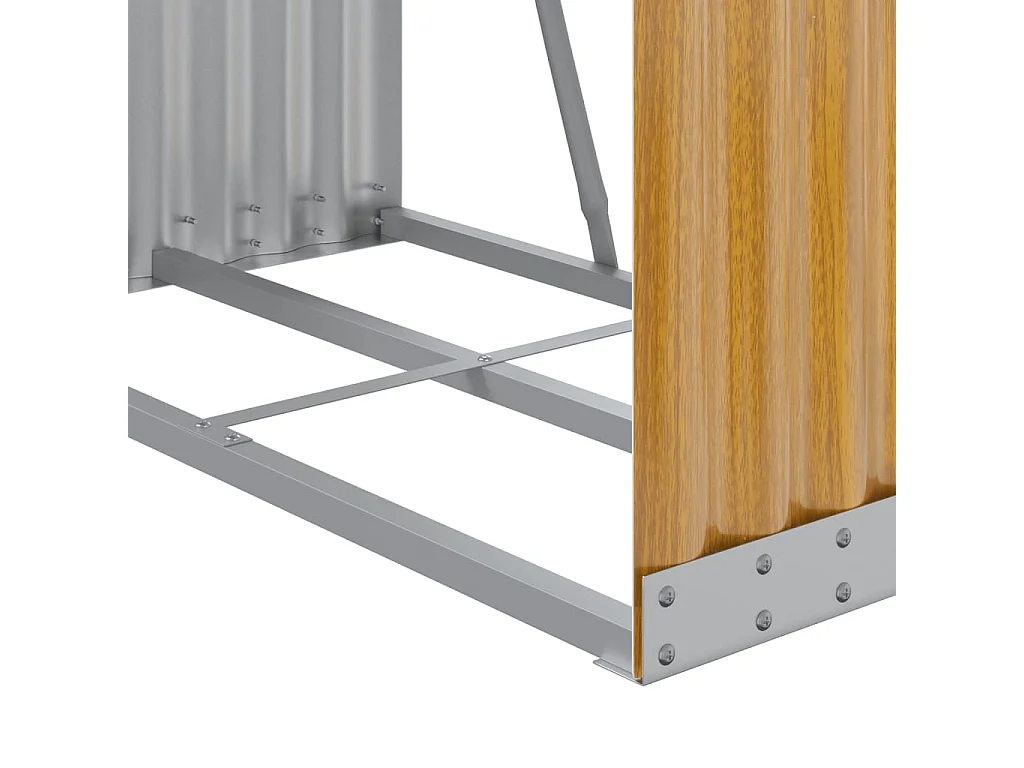 Jilles  Kaminholzunterstand Holzoptik 80x45x190 cm Verzinkter Stahl