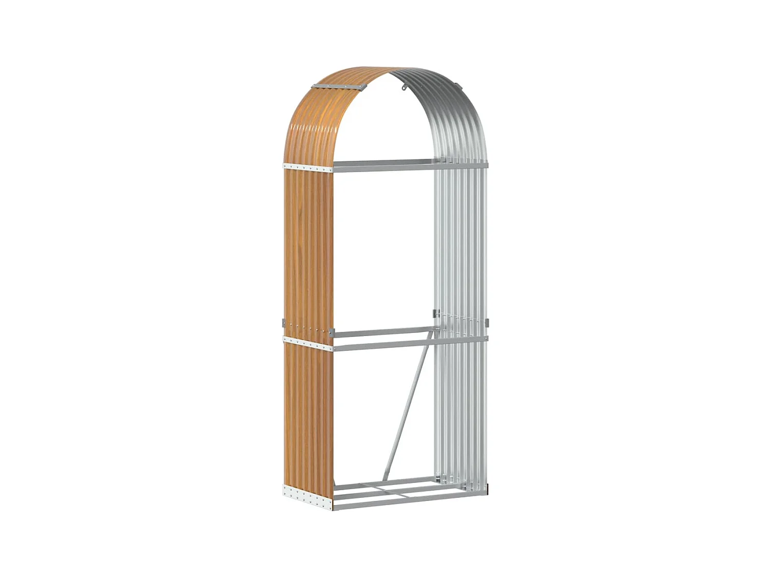 Jilles  Haardhoutopslag 80x45x190 cm gegalvaniseerd staal houtlook