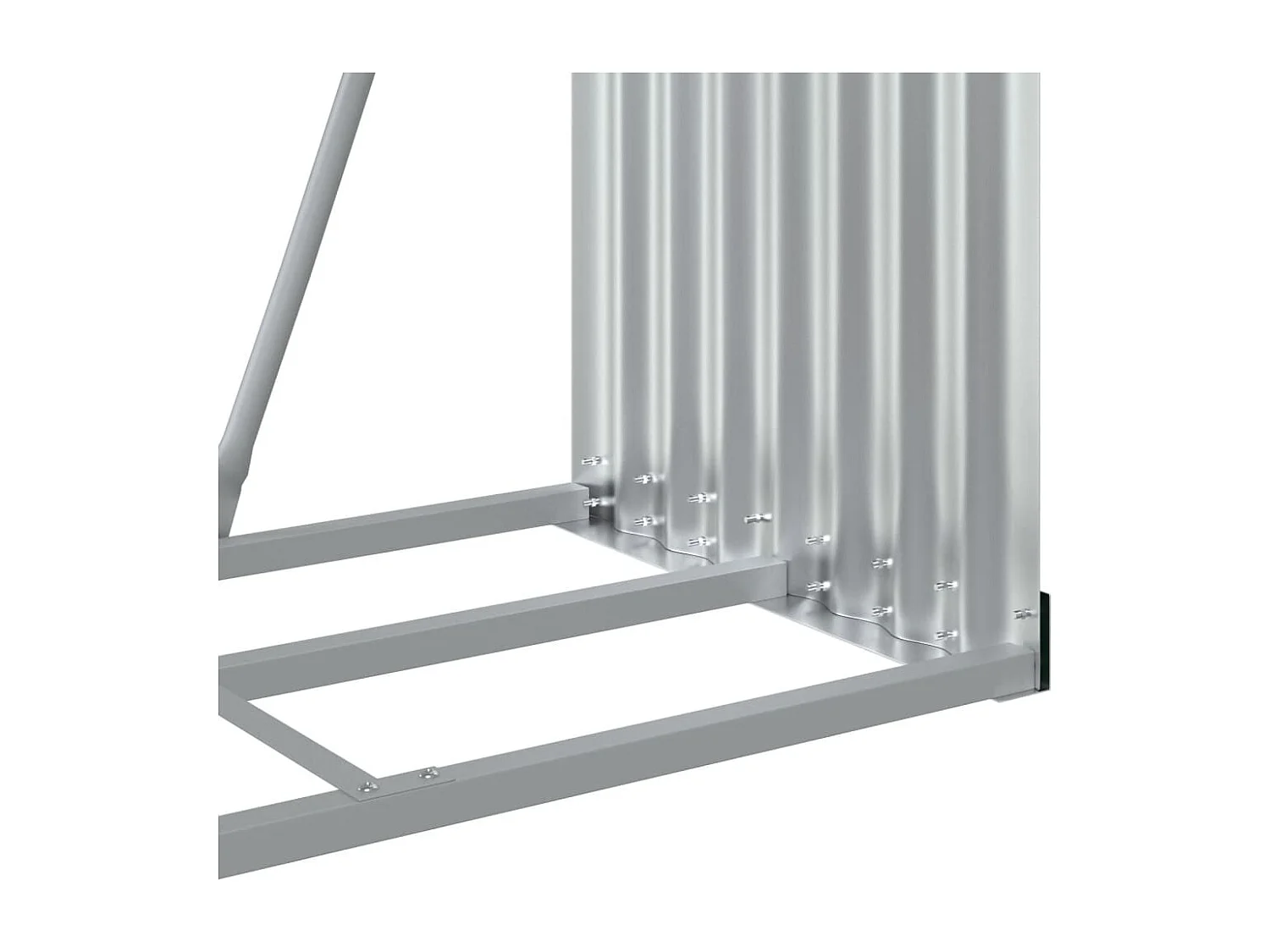 Jilles  Portaceppi Effetto Legno 80x45x190 cm in Acciaio Zincato