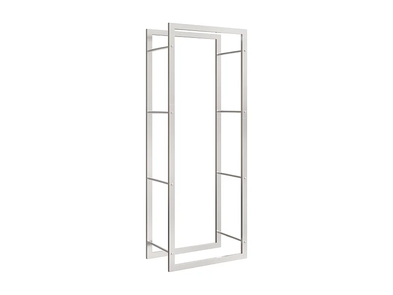 Nichelino  Brennholzregal 50x28x132 cm Edelstahl