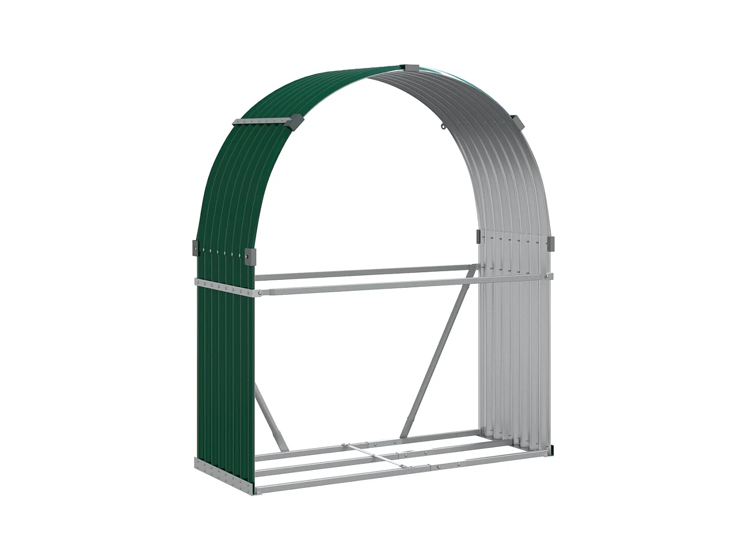 Jilles  Porte-bûches vert 120x45x140 cm acier galvanisé