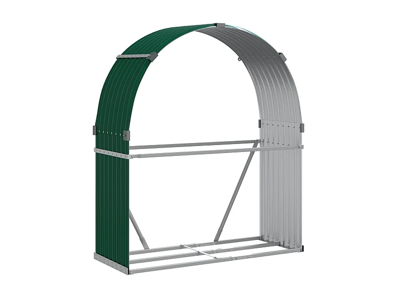 Jilles  Portaceppi Verde 120x45x140 cm in Acciaio Zincato